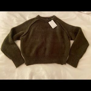 Olivaceous Cropped Sweater